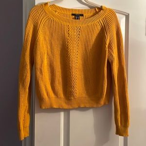 Forever 21 Yellow Cropped Sweater